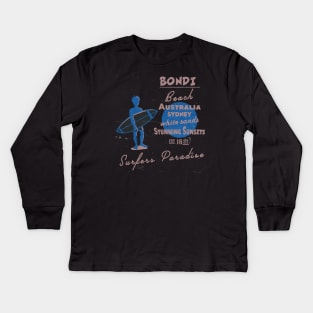 Bondi Beach Australia Vintage Kids Long Sleeve T-Shirt